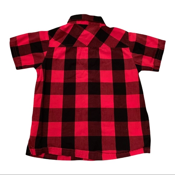 5/$25 French Toast Red Black Plaid Checkered Button Down Dress Shirt Top Boys 5 - Picture 5 of 5